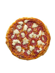 mozzarella pizza on white