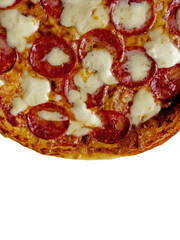 mozzarella pizza on white