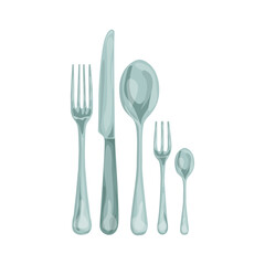 Cutlery illustration in color cartoon style. Editable vector graphic design.