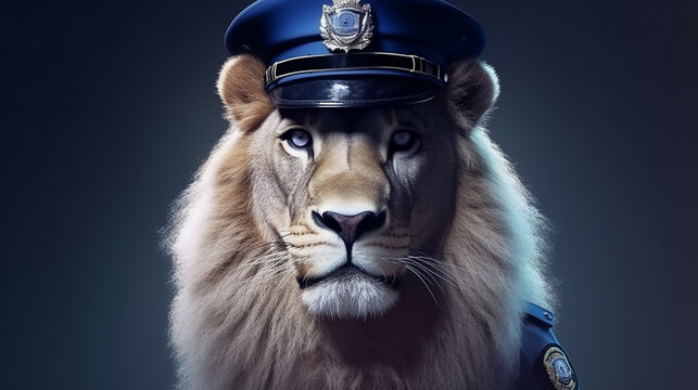 L&ouml;we als Polizist KI