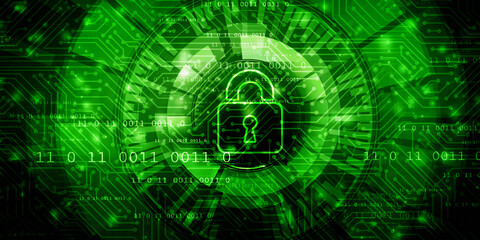 Obraz premium 2d illustration Safety concept: Closed Padlock on digital background 