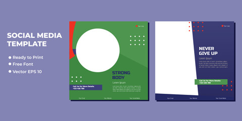 Set of Editable minimal square banner template. Suitable for social media post and web internet ads. Vector illustration with photo college