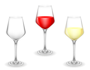 transparent glass for wine and low alcohol drinks vector illustration