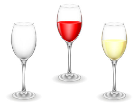 transparent glass for wine and low alcohol drinks vector illustration