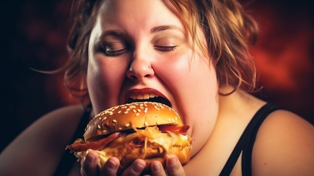 dicke Frau ist riesen Burger KI