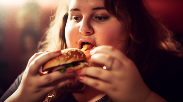 dicke Frau ist riesen Burger KI
