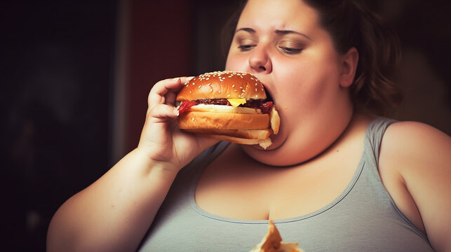 dicke Frau ist riesen Burger KI