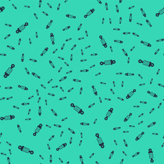 Black Shock absorber icon isolated seamless pattern on green background. Vector