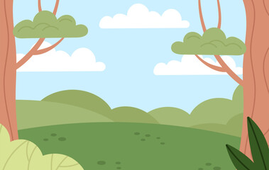 Obraz premium Trees Summer Landscape Background