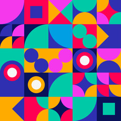 Geometric poster design element halftone graphic colorful shapes line vector shapes abstract mural background