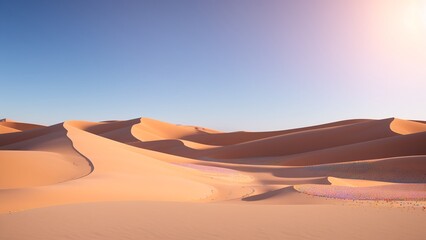 Plakat A Remarkable View Of A Desert With A Few Sand Dunes AI Generative