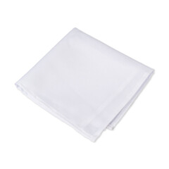 Folded white tissue napkin isolated over white background