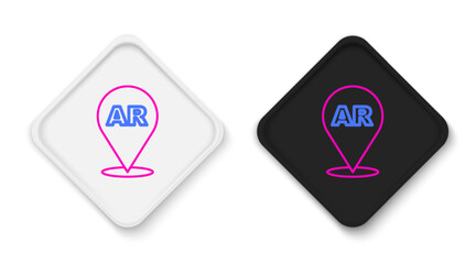 Line Augmented reality AR icon isolated on white background. Virtual futuristic wearable devices. Colorful outline concept. Vector