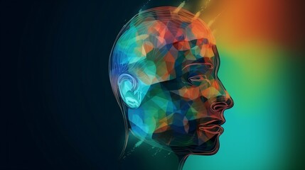 Obraz premium illustration sur la santé mentale, les pensées, le bien être et l'estime de soi, illustration ia générative