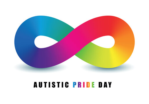Autistic Pride Day. Colorful rainbow infinity