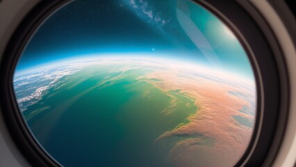 An Intriguing View Of The Earth From A Plane Window AI Generative
