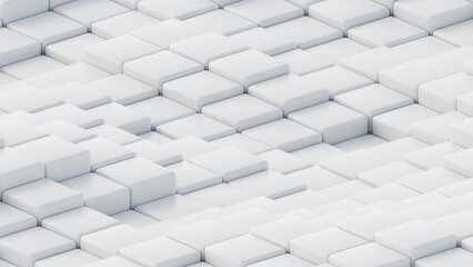 3d rendering of abstract white geometric background.