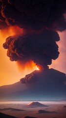 A Remarkable View Of A Volcano Eruptting From A Cloud Of Smoke AI Generative
