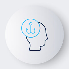 Line Camping portable folding chair icon isolated on white background. Rest and relax equipment. Fishing seat. Colorful outline concept. Vector