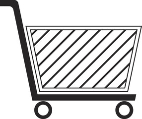Generic empty metal shopping cart logo template