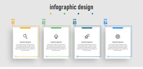 Infographics design element template. timeline with 4 steps, options. can be used for workflow diagram, info chart, web design