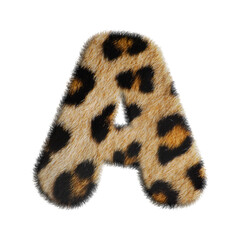 3D Fur Leopard Alphabet A