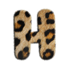 3D Fur Leopard Alphabet H