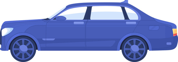 Luxury auto semi flat color raster object. Driving car. Full sized item on white. Expensive transport simple cartoon style illustration for web graphic design and animation