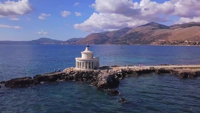 Theodora lighthouse Argostoli Greece Kefalonia island