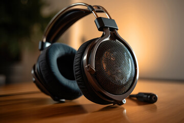 close up of Professional  headphones, commercial photography  , ai generative