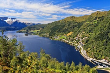 Naustdal summer landscape in Norway