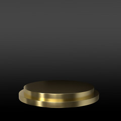 Empty black cube podium for cosmetic product display.3d rendering