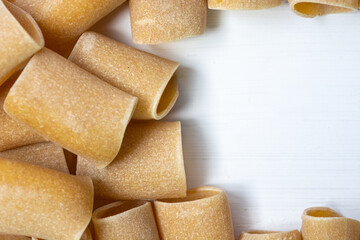 composition of raw Italian  pasta cannelloni