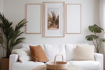 Fototapeta premium Minimalist interior design decor, generative ai