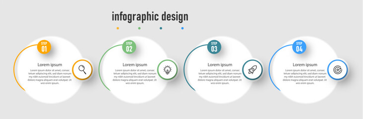 Infographic circle design presentation business template Process Report Information Plan Strategy Progress Options
