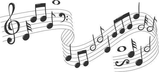 Musical Notes Flying