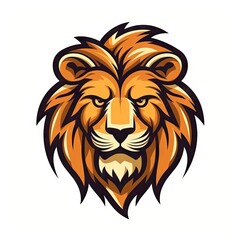 Fototapeta na wymiar Fierce Lion Head Logo - Illustration, Graphic Design - Generative AI
