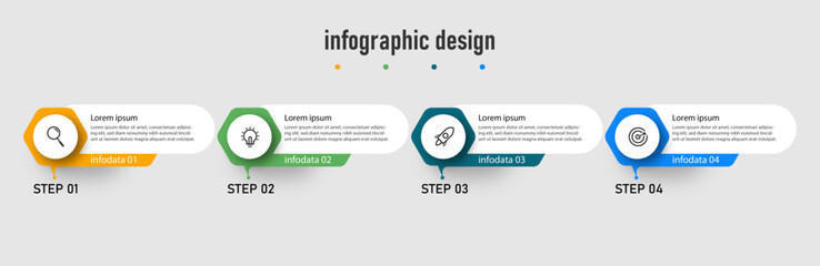 Infographic design presentation element template with 4 options
