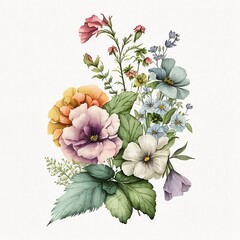 How to Create a Stunning Flower Illustration on a White Background (ai generated)