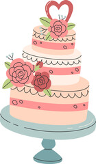 Wedding Cake On Plate