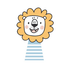 Cute Lion. Vector Character for Baby Shower