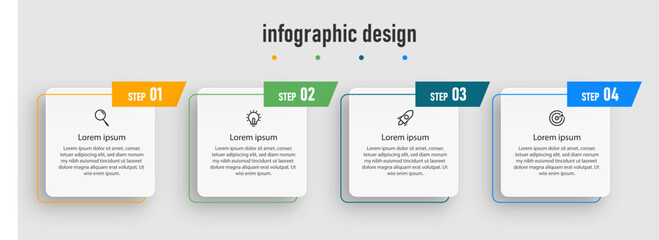 Infographic design presentasikan business element template with 4 options