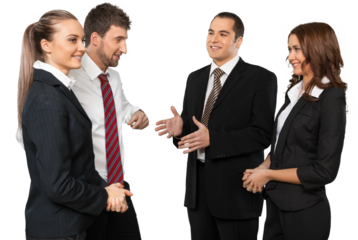 Business team at meeting on background