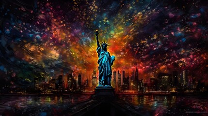 Fototapeta premium statue of liberty on the 4th