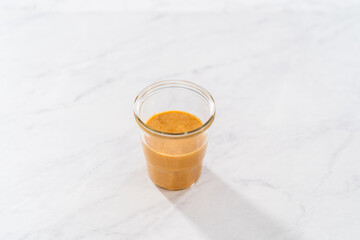 Gingerbread bundt cake with caramel filling