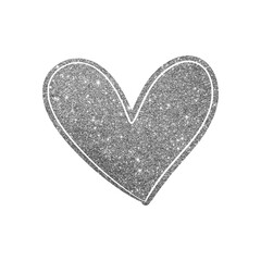silver glitter heart shape