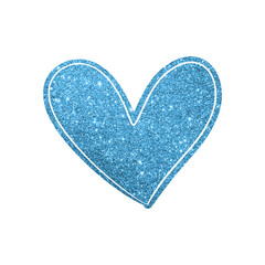 Blue glitter heart shape