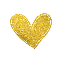 golden glitter heart  shape