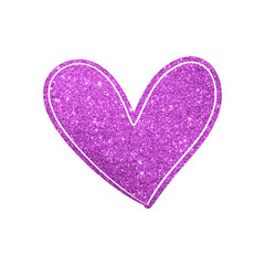 Pink glitter heart shape