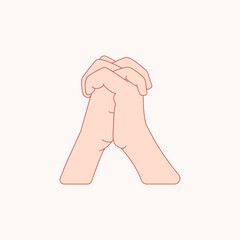 Printpraying hands icon, illustration icon for religious